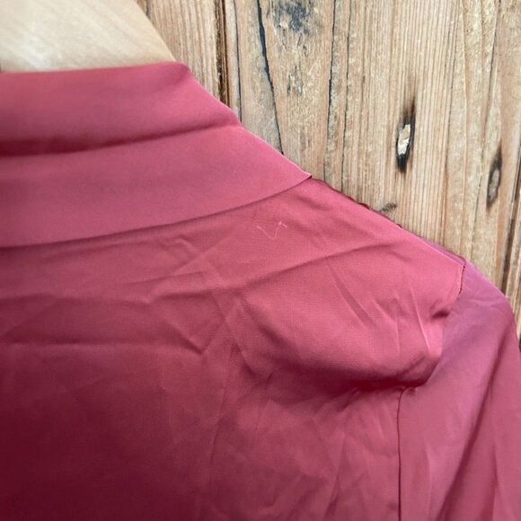 Club L London US 4 / UK 8 Satin Wrap Dress Red / Orange / Coral - Picture 11 of 11